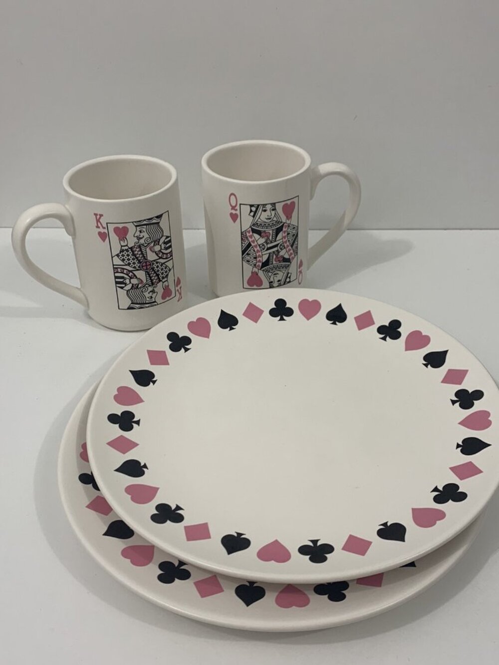 Rare Hallmark - Mug and Plate Set  Poker, Card Games, Ace, Spade, King and Queen